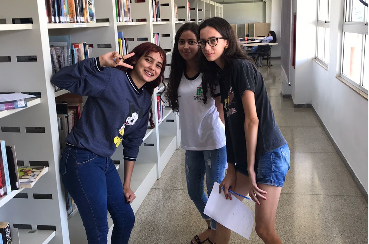 Estudantes do IFG Aparecida durante atividade do desafio Jogos Literários